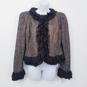 Magaschioni Collection Woold Blend Ruffle Tweed Light Jacket/Blazer